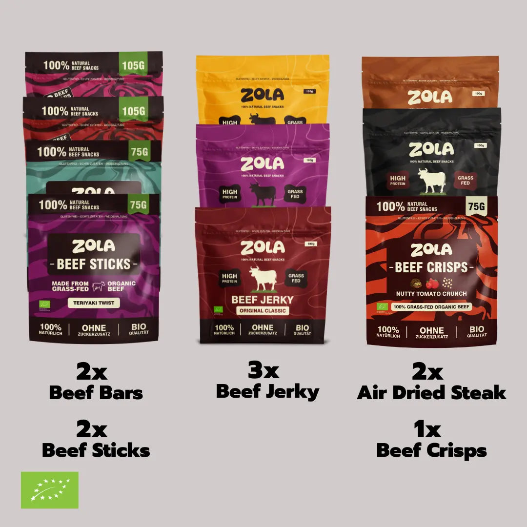 Beef Proteinsnack Probierpaket BIO